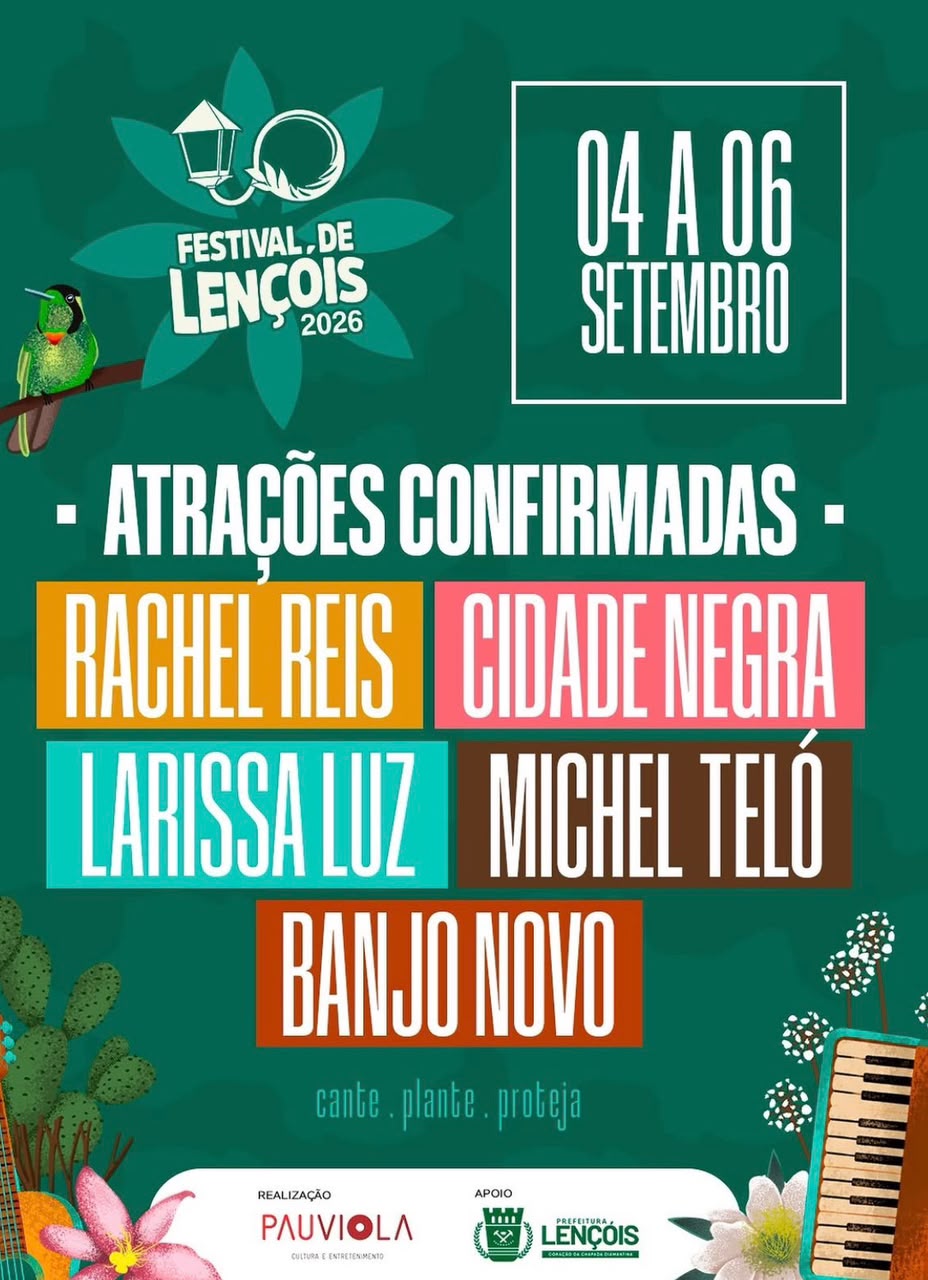 Cartaz oficial do Festival de Lençóis 2026