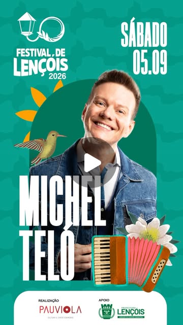 Arte confirmando Michel Teló no Festival de Lençóis